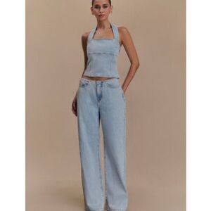 Meshki Light Blue Flare & Wide Leg Jeans